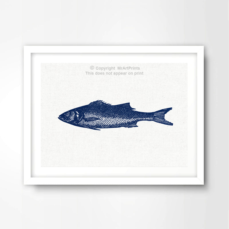 Sea Fish Nautical Seaside Art Print Poster