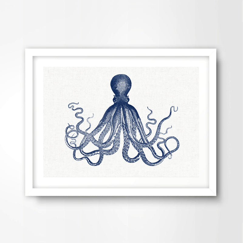 Octopus Nautical Seaside Art Print Poster