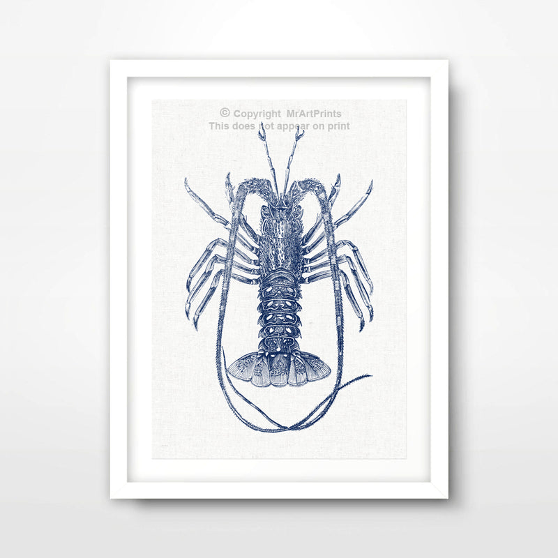 Lobster Nautical Seaside Art Print Poster
